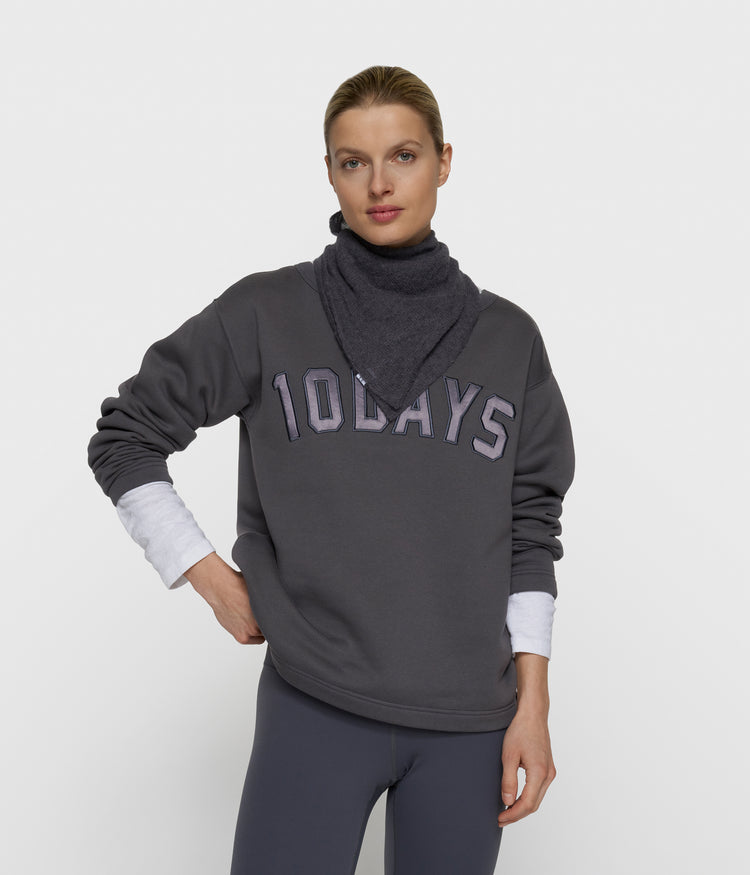 petite statement sweater | steel blue