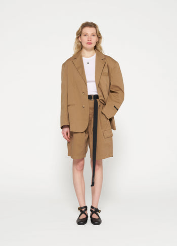 oversized blazer twill | cedar brown