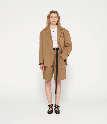 oversized blazer twill | cedar brown