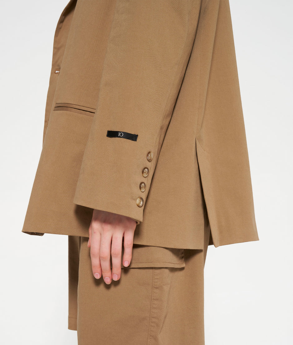 oversized blazer twill | cedar brown