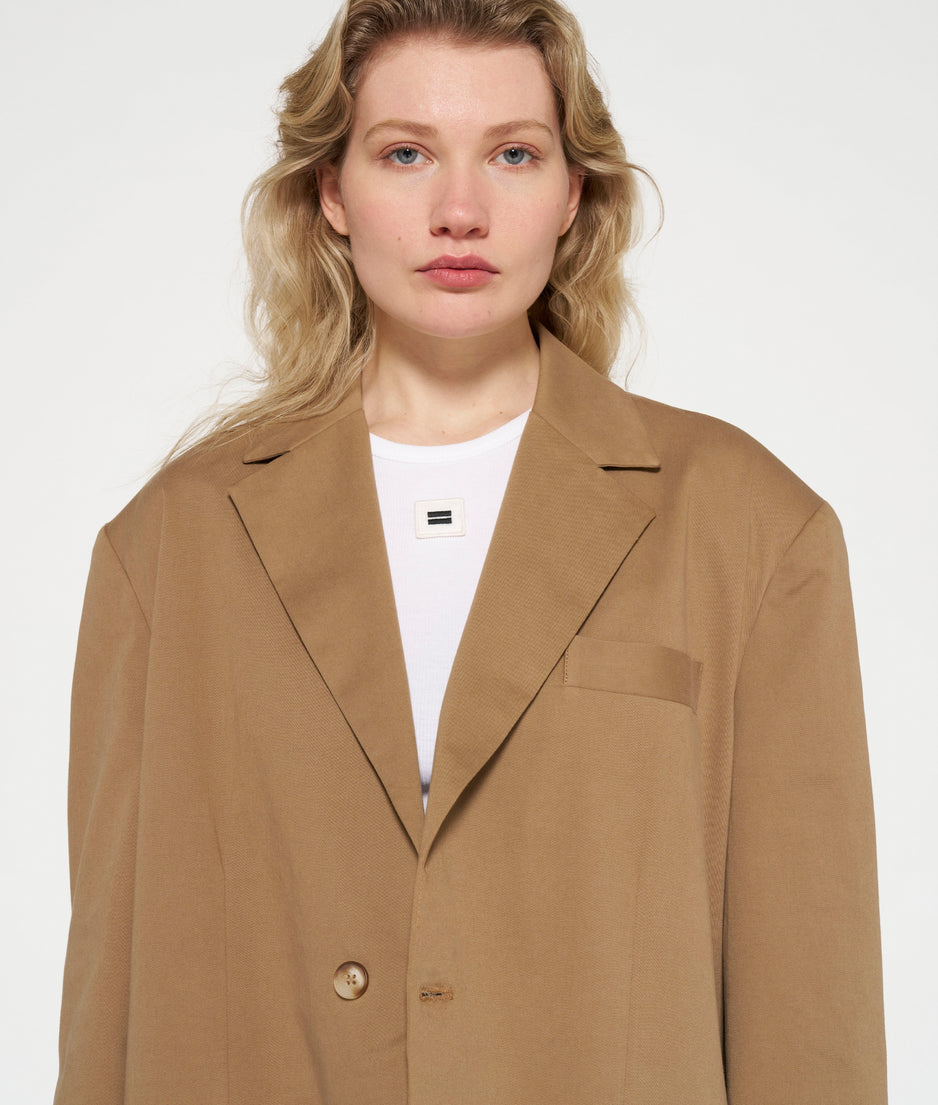 oversized blazer twill | cedar brown