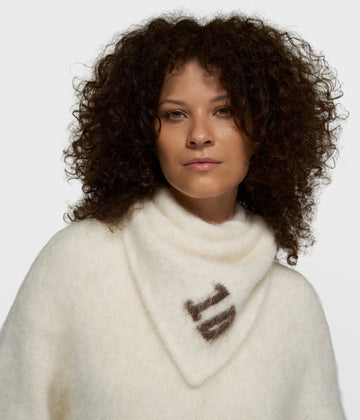 hairy knit bandana | ecru