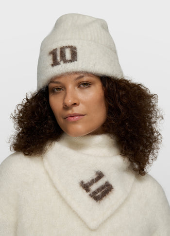 hairy knit beanie | ecru