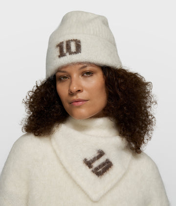 hairy knit beanie | ecru