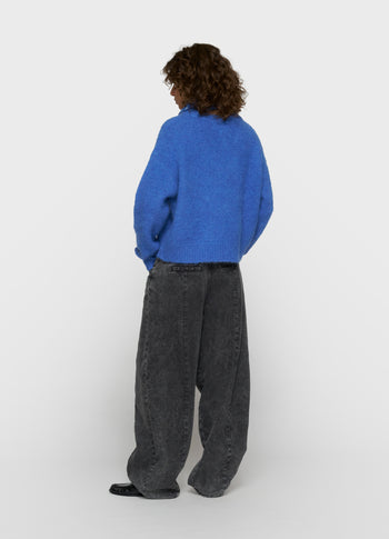Strickpullover aus Alpakamix | ultramarine