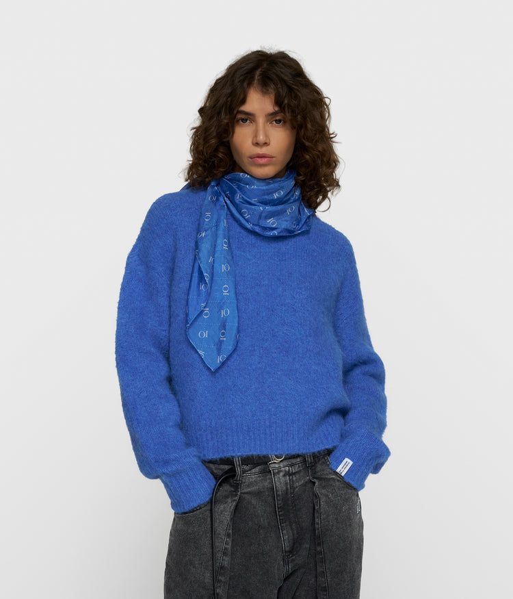 Strickpullover aus Alpakamix | ultramarine