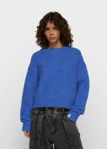Strickpullover aus Alpakamix | ultramarine