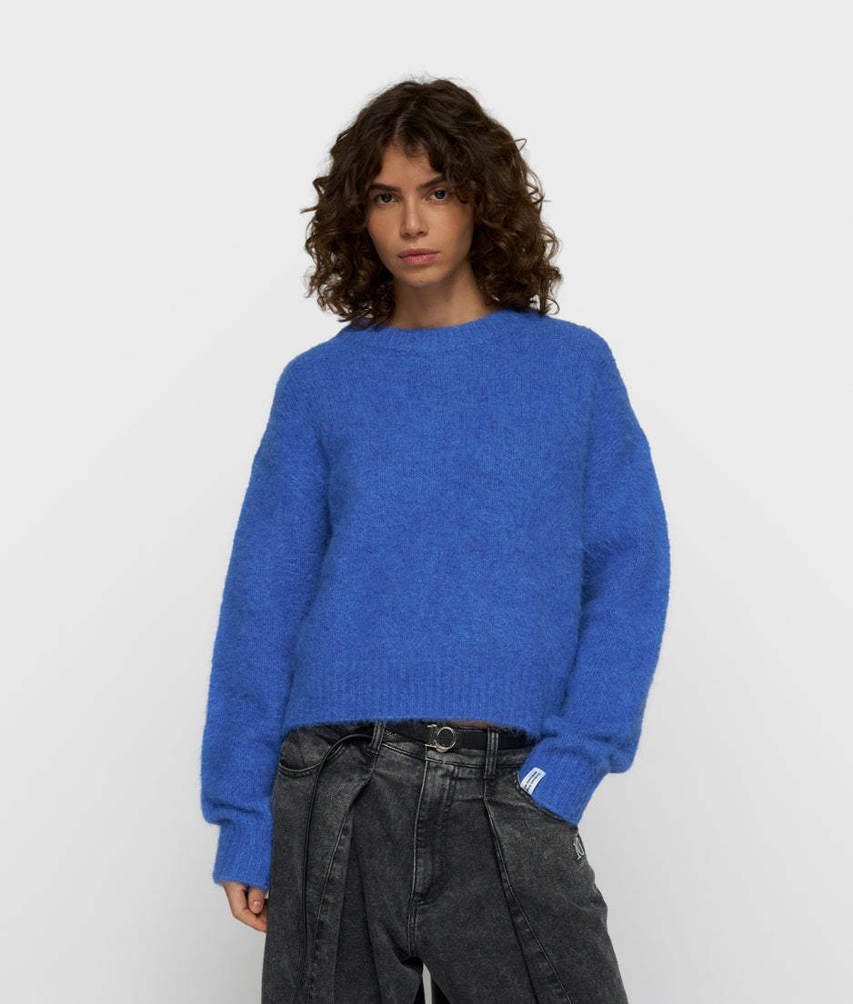 Strickpullover aus Alpakamix | ultramarine