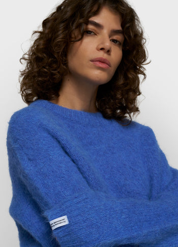 Strickpullover aus Alpakamix | ultramarine