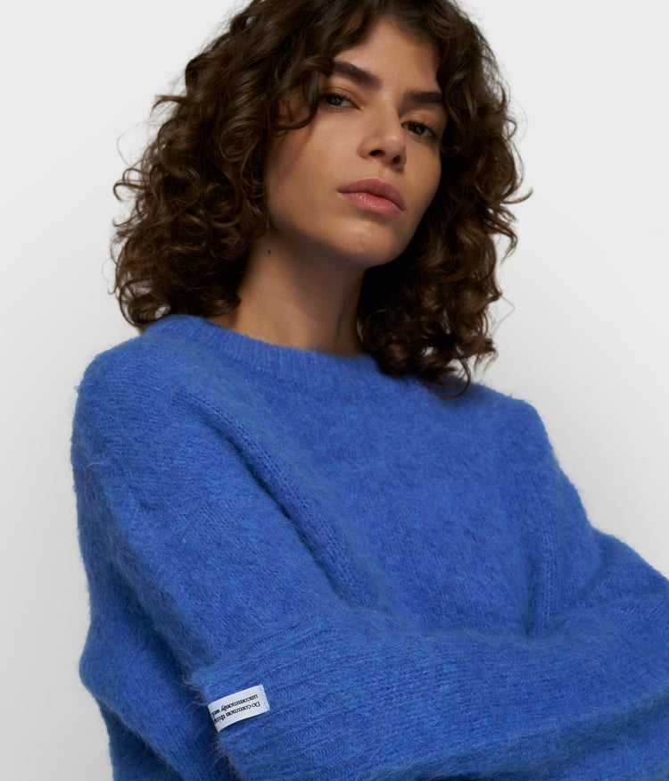 Strickpullover aus Alpakamix | ultramarine
