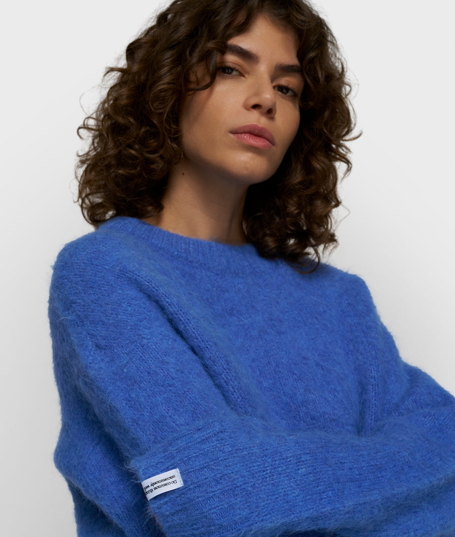 Strickpullover aus Alpakamix | ultramarine