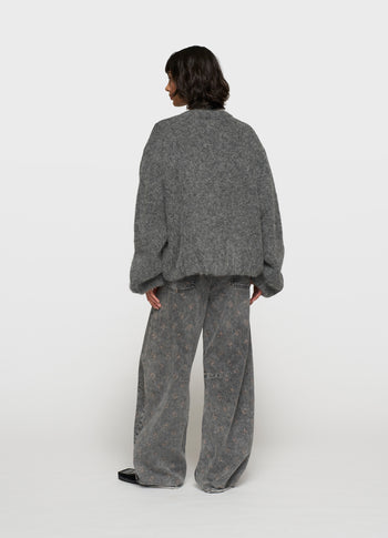 puffy hairy knit bomber | antra melee