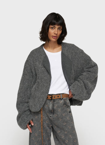 puffy hairy knit bomber | antra melee