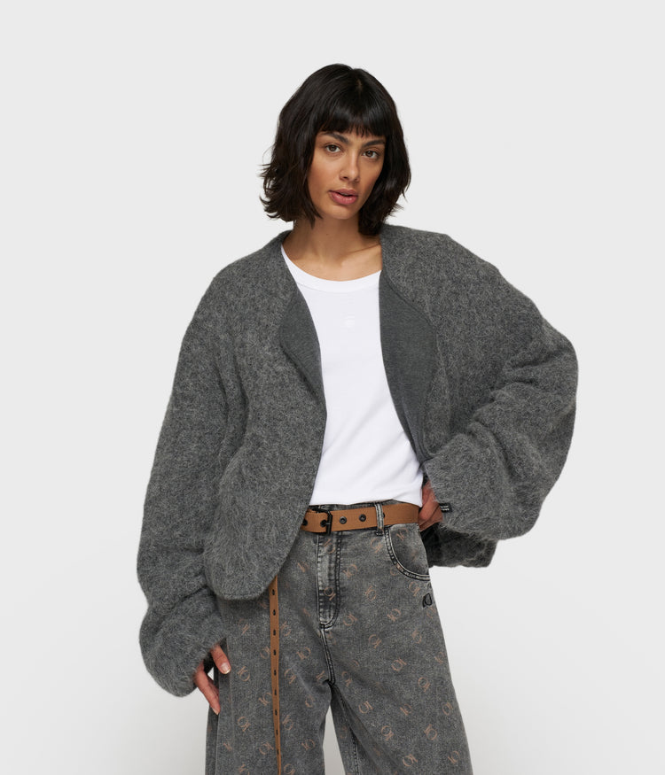 puffy hairy knit bomber | antra melee