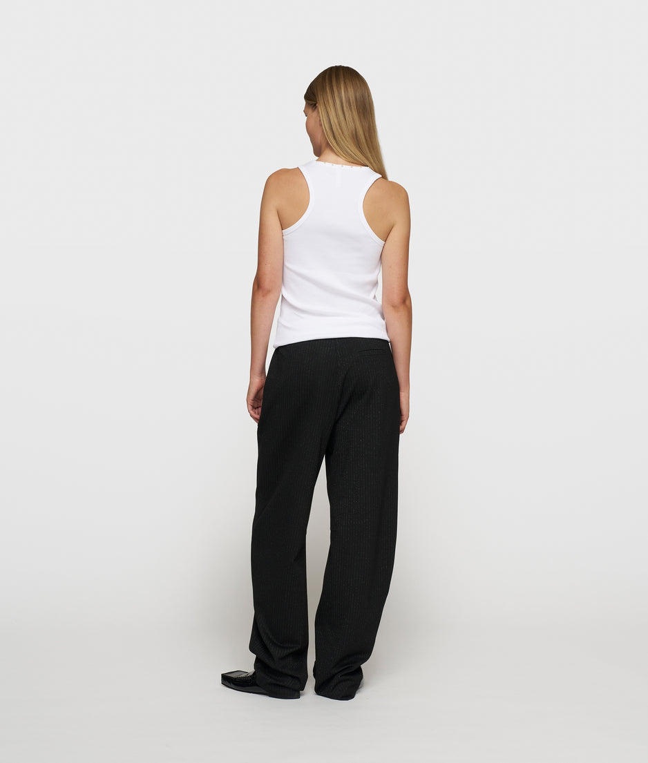 banana pants pinstripe | black