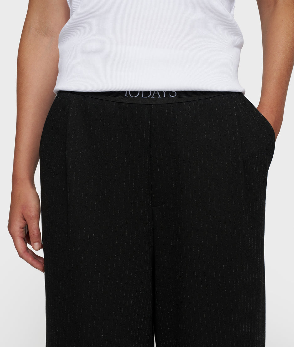 banana pants pinstripe | black
