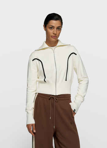 slim knit cardigan | ecru