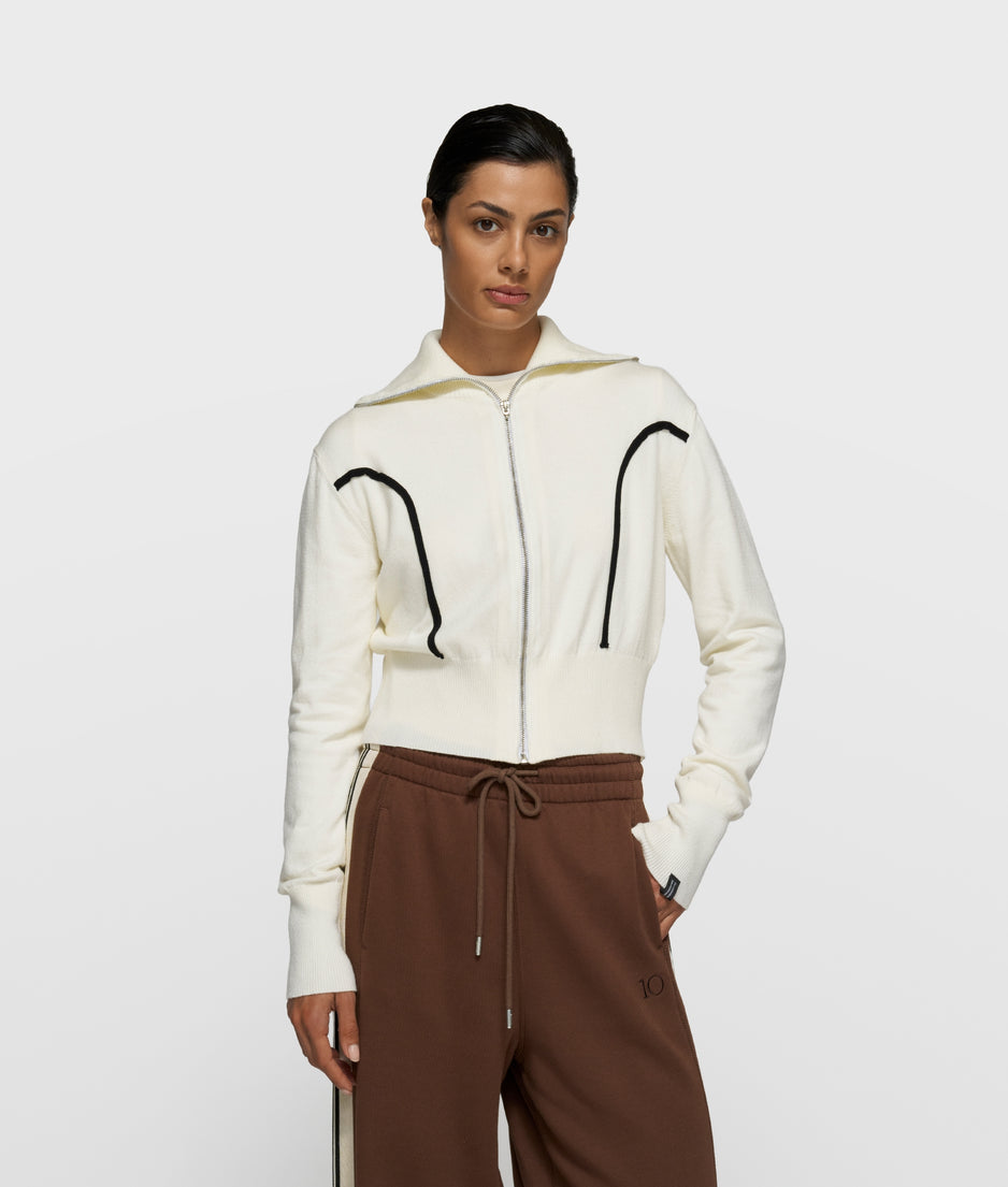 slim knit cardigan | ecru