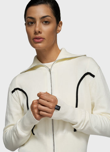 slim knit cardigan | ecru