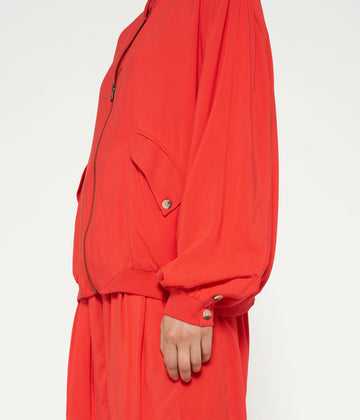 bomber blouse | poppy red