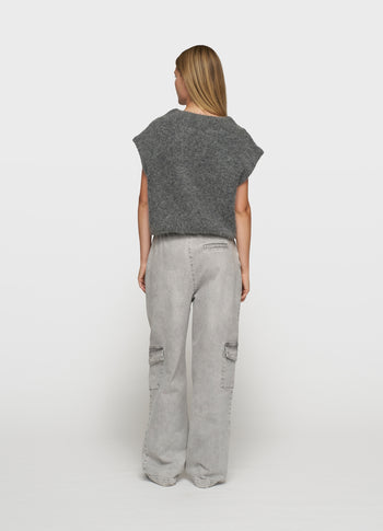balloon hairy knit top | antra melee