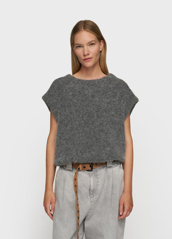 balloon hairy knit top | antra melee