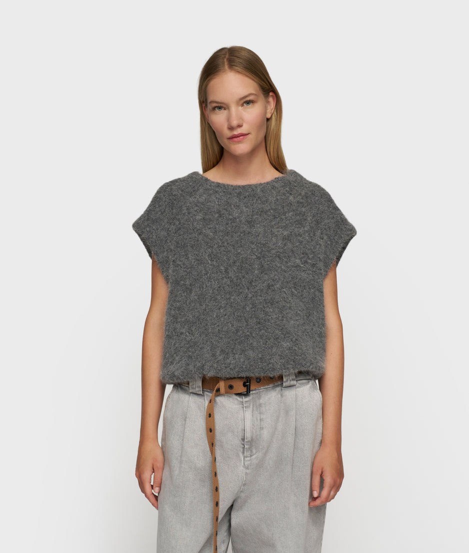 balloon hairy knit top | antra melee