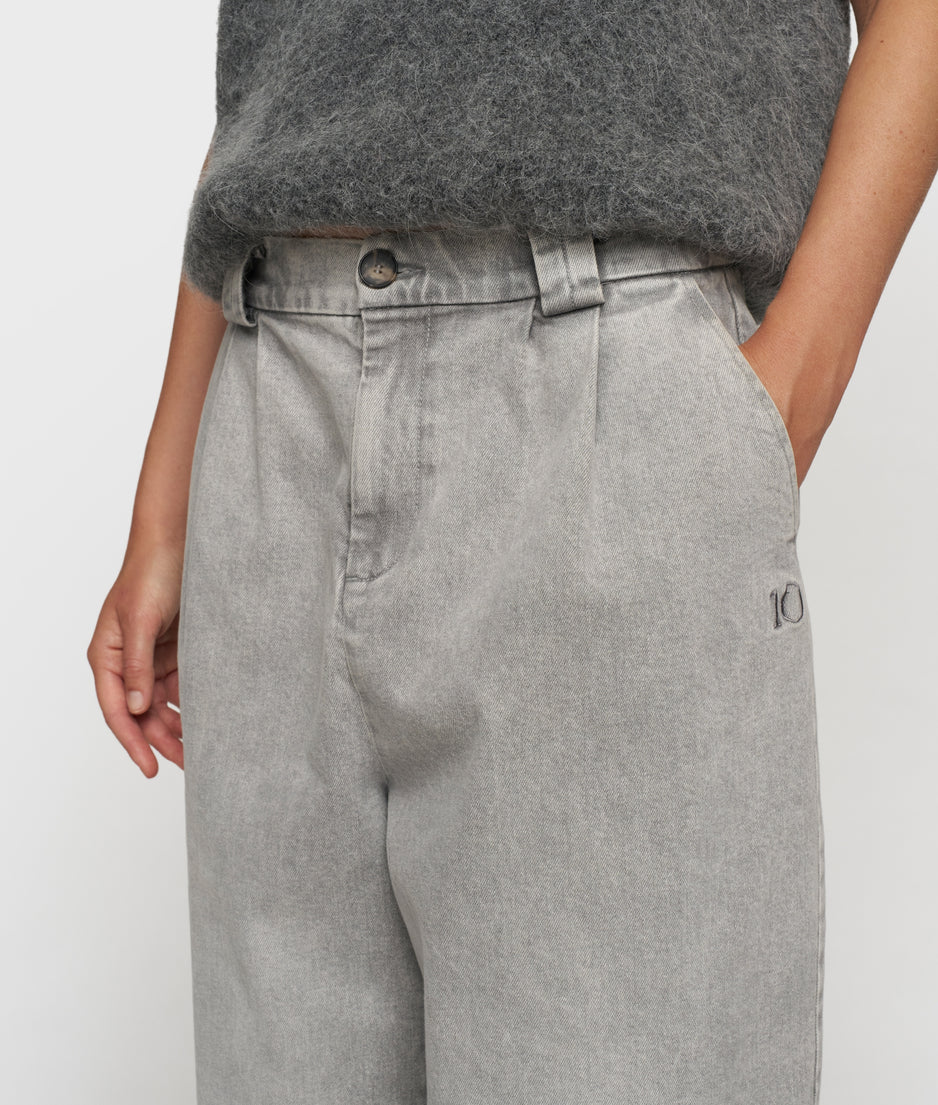 cargo pants flowy denim | grey wash
