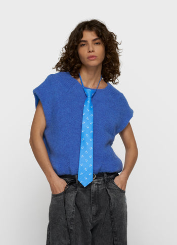 Krawatte mit Monogramm-Print | ultramarine
