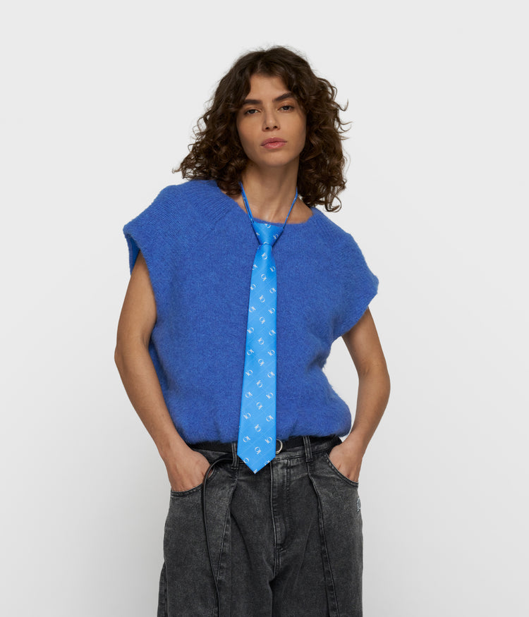 Krawatte mit Monogramm-Print | ultramarine