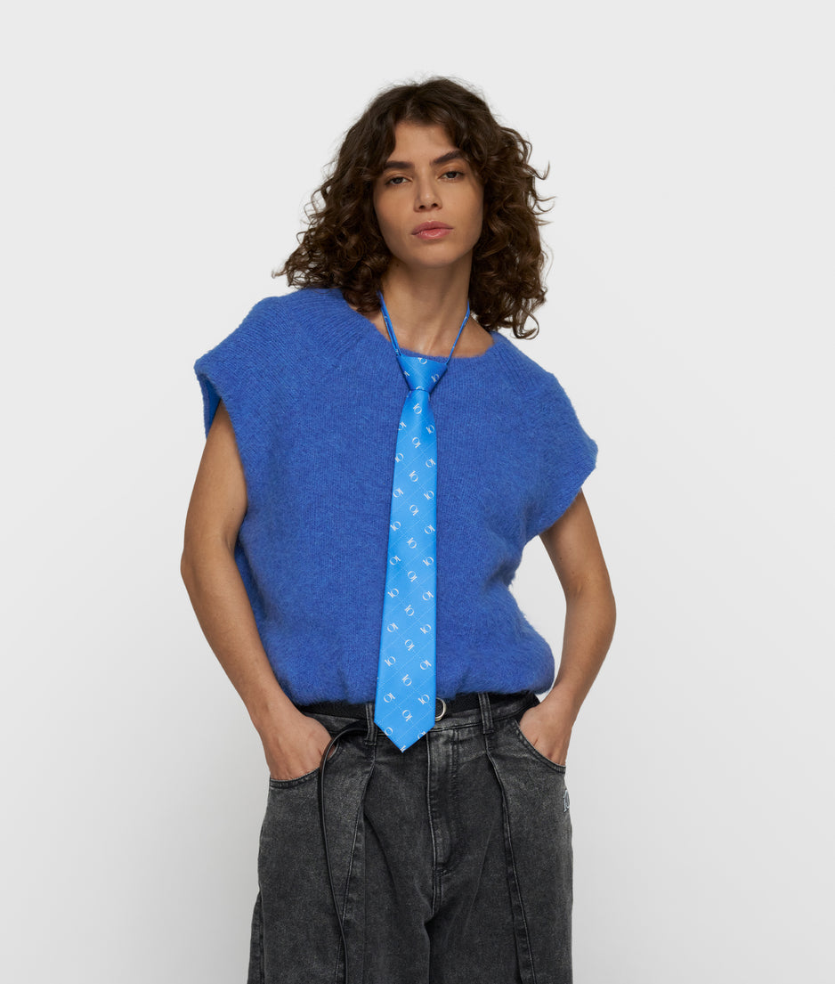 Krawatte mit Monogramm-Print | ultramarine