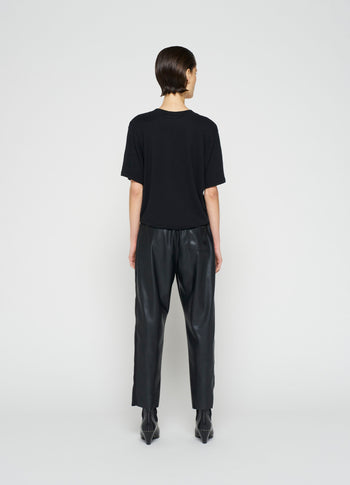 leatherlook side panel jogger | black