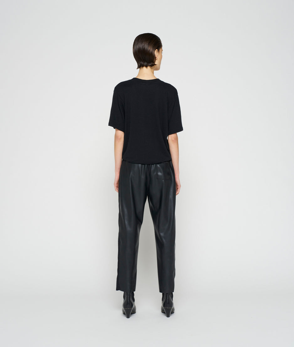 leatherlook side panel jogger | black