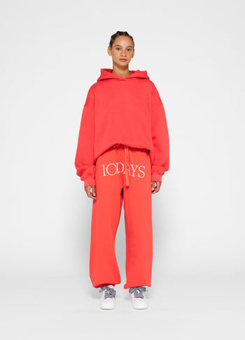hoodie | coral red