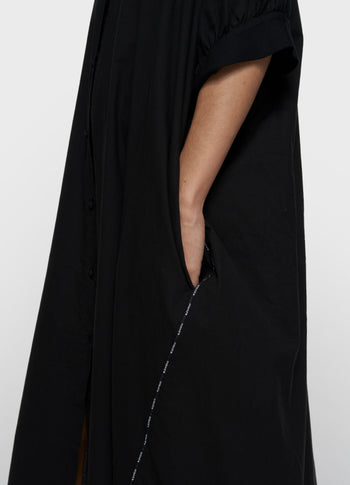 short sleeve dress voile | black