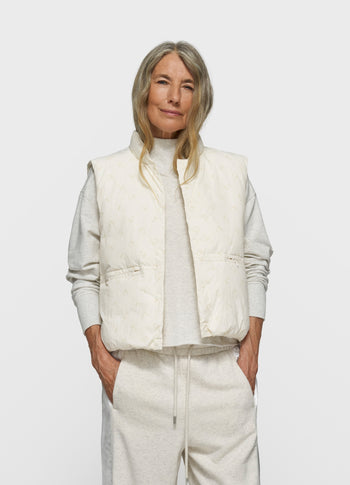 padded vest monogram | pearl