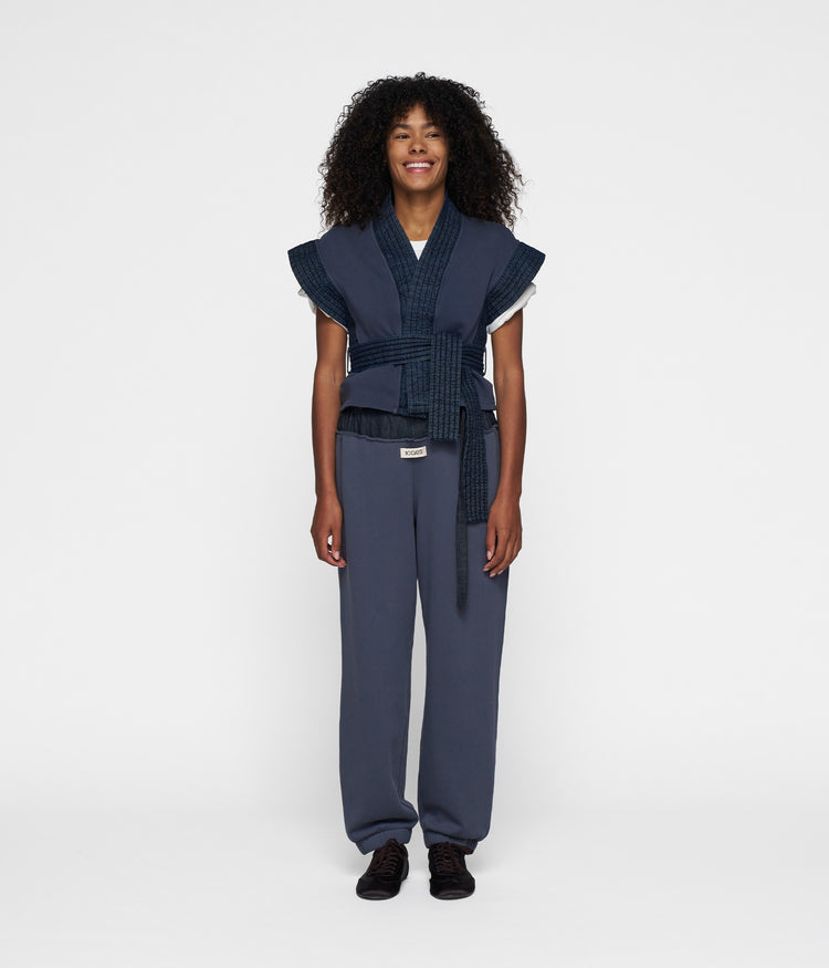 padded gilet | yale blue