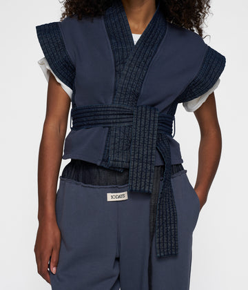 padded gilet | yale blue