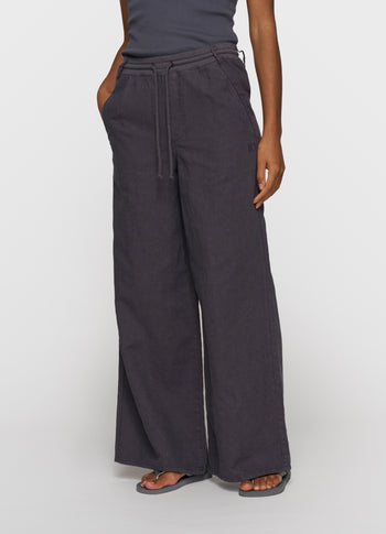 cotton linen pants | steel blue