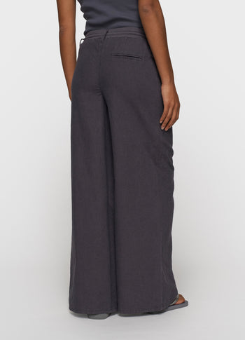 cotton linen pants | steel blue