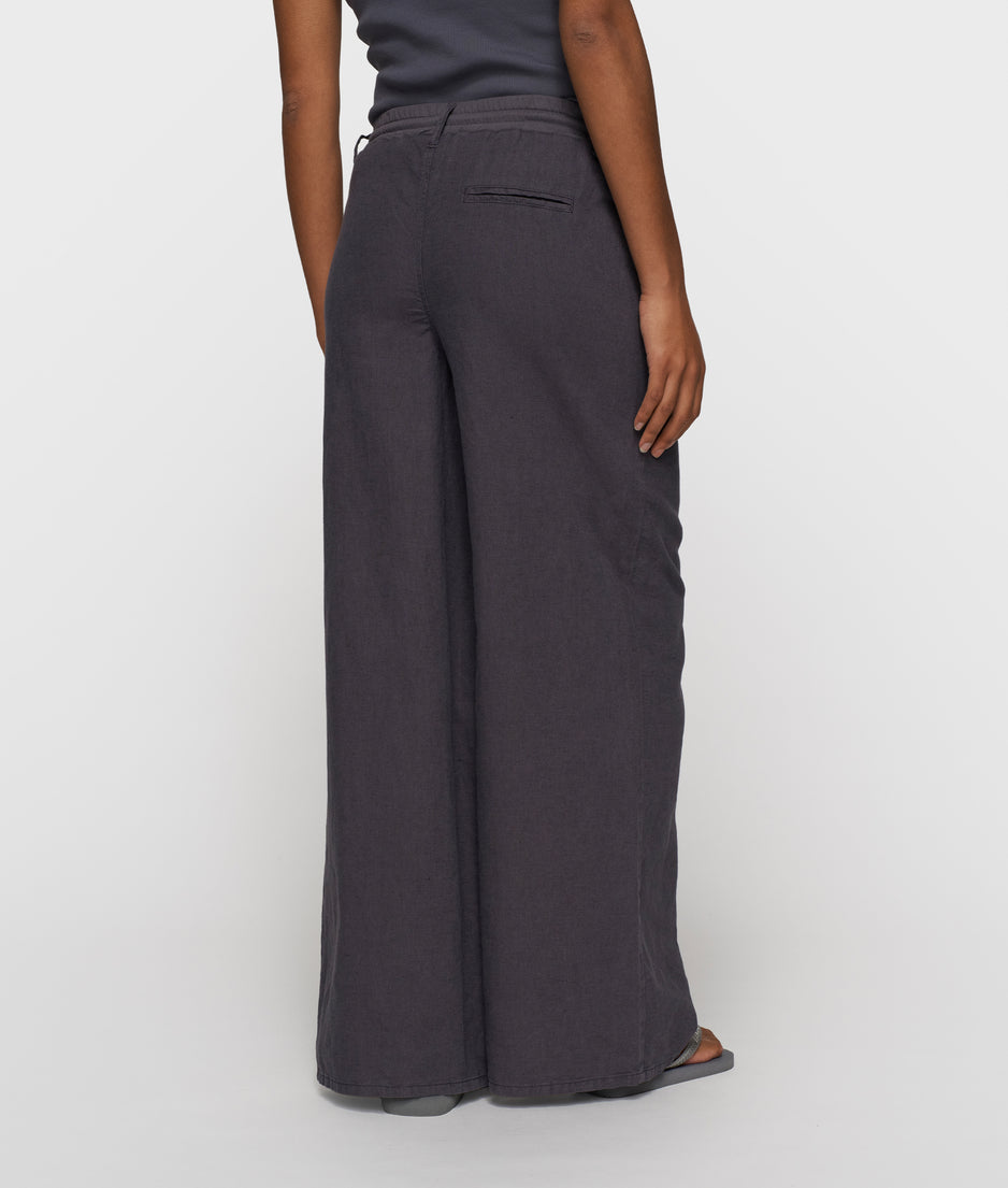 cotton linen pants | steel blue