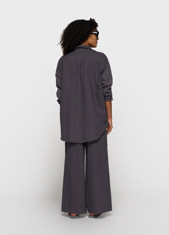cotton linen pants | steel blue