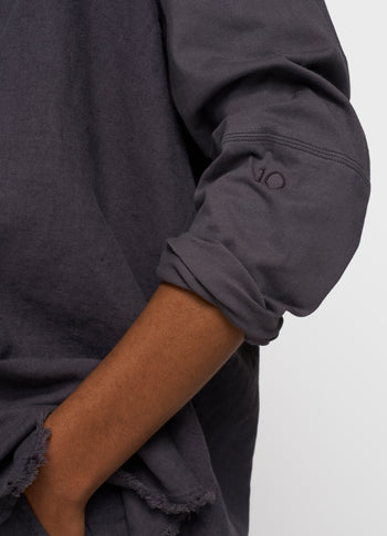 cotton linen blouse | steel blue