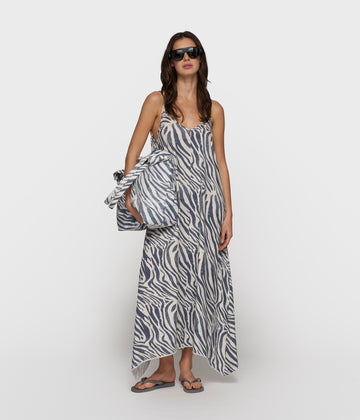 strappy dress zebra | light vanilla