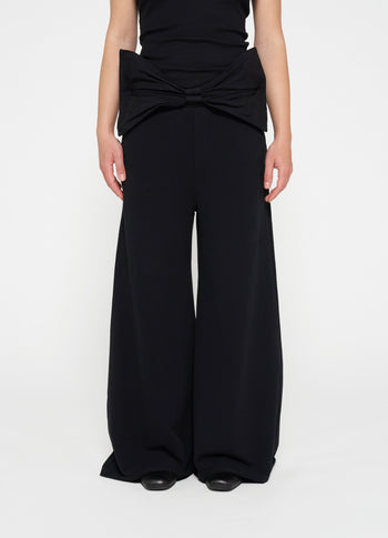 wide leg jogger bow | black