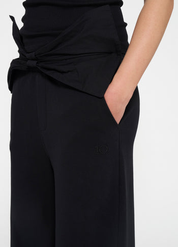 wide leg jogger bow | black