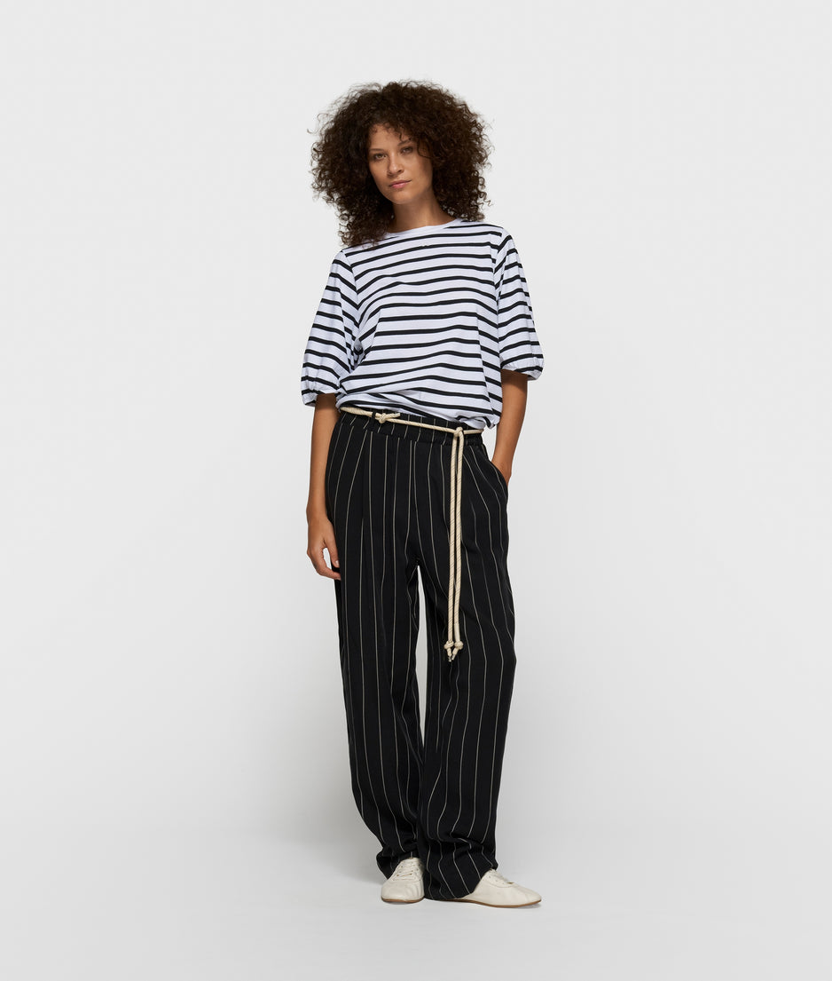 balloon tee stripes | white/black