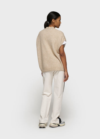 soft v-neck knit gilet | earth
