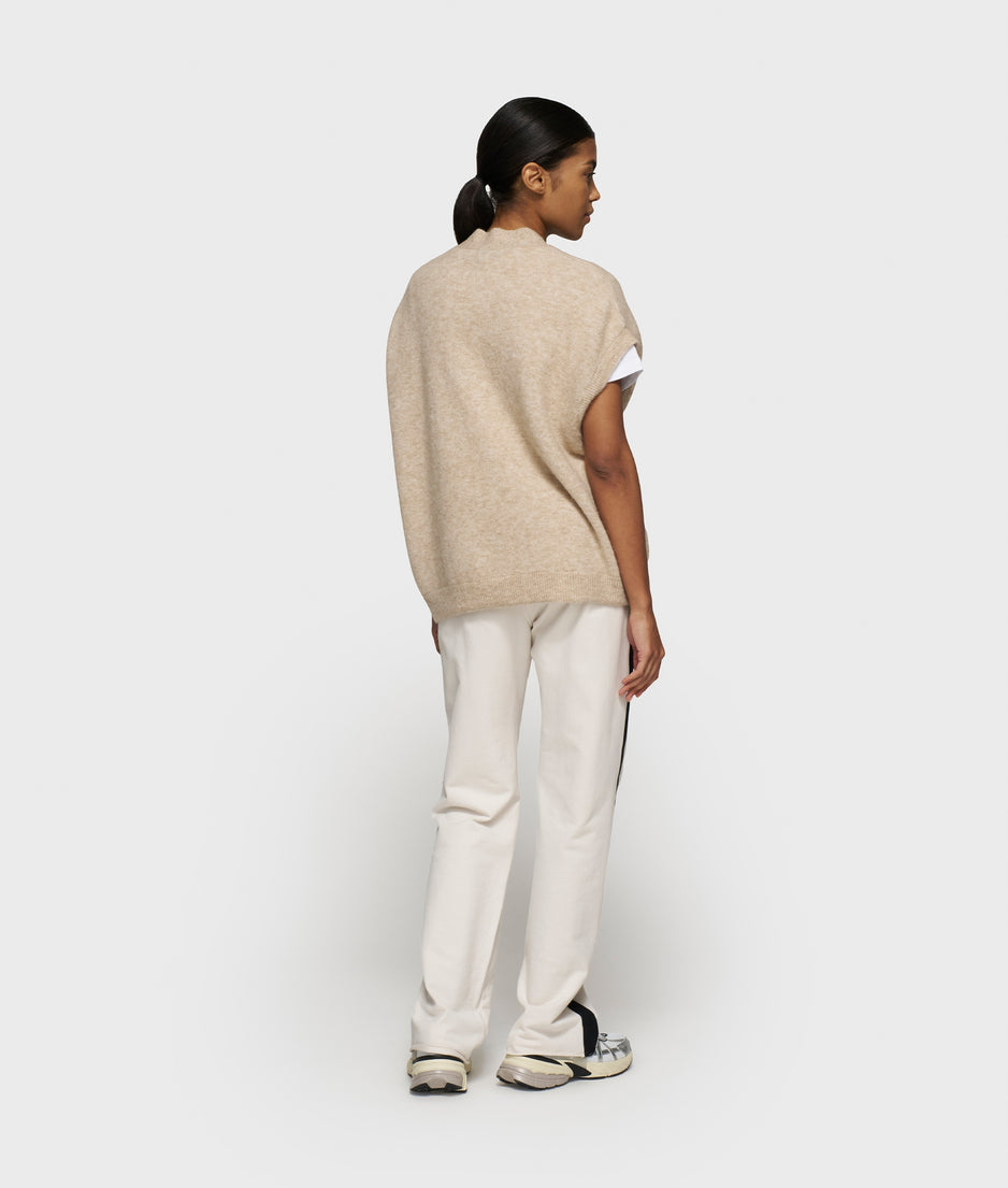 soft v-neck knit gilet | earth