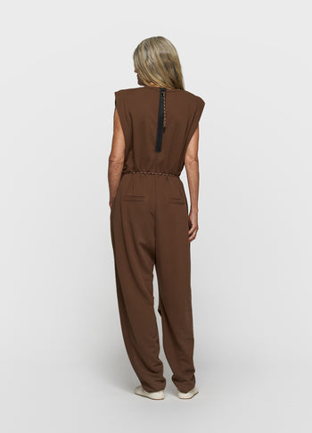 fleece jumpsuit | dark truffle